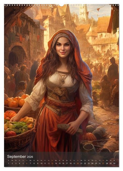Produktbild: Fesche Marktfrauen (hochwertiger Premium Wandkalender 2026 DIN A2 hoch), Kunstdruck in Hochglanz