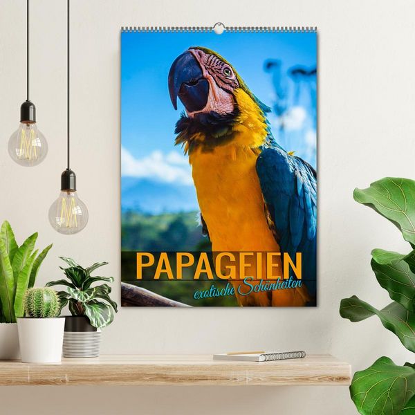 Produktbild: Papageien - exotische Sch&ouml;nheiten (Wandkalender 2026 DIN A2 hoch), CALVENDO Monatskalender