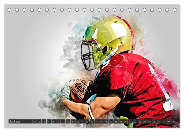 Produktbild: American Football extrem (Tischkalender 2026 DIN A5 quer), CALVENDO Monatskalender