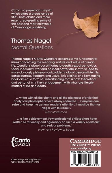 Produktbild: Mortal Questions (Canto Classics)