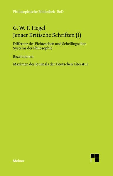 Produktbild: Jenaer Kritische Schriften I