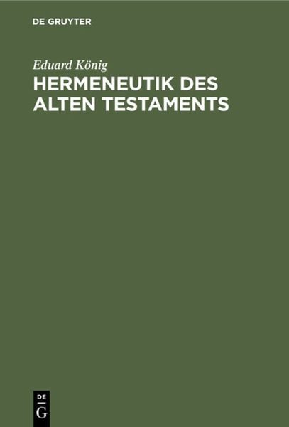 Produktbild: Hermeneutik des Alten Testaments