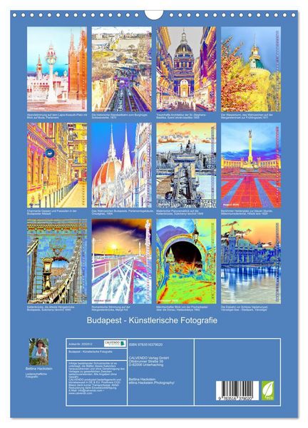 Produktbild: Budapest - K&uuml;nstlerische Fotografie (Wandkalender 2026 DIN A3 hoch), CALVENDO Monatskalender