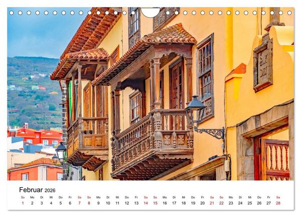 Produktbild: Teneriffas sch&ouml;nste St&auml;dte - La Laguna und La Orotava (Wandkalender 2026 DIN A4 quer), CALVENDO Monatskalender
