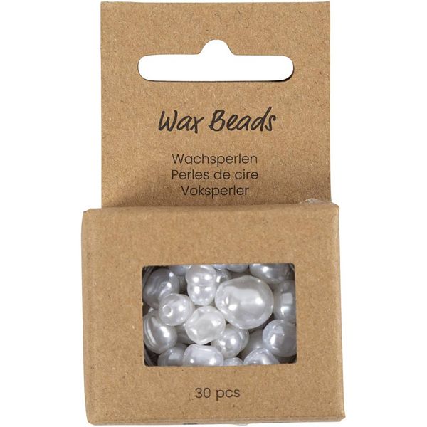 Produktbild: Creativ Company Wachsperlen, Oval, D 6-14 mm, Lochgr&ouml;&szlig;e 1,3-1,5 mm, 30 Stk