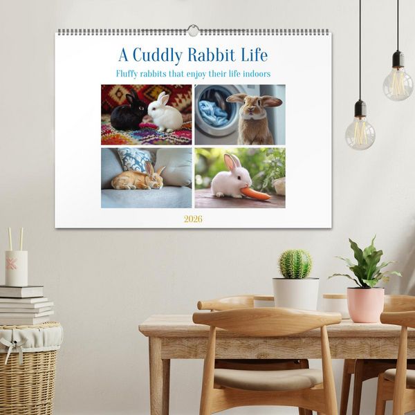 Produktbild: A Cuddly Rabbit Life (Wall Calendar 2026 DIN A2 landscape), CALVENDO 12 Month Wall Calendar