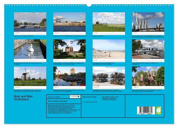 Produktbild: Boat and Bike S&uuml;dholland (hochwertiger Premium Wandkalender 2026 DIN A2 quer), Kunstdruck in Hochglanz