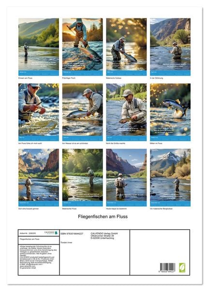 Produktbild: Fliegenfischen am Fluss (Wandkalender 2026 DIN A2 hoch), CALVENDO Monatskalender