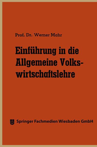 Produktbild: Einf&uuml;hrung in die Allgemeine Volkswirtschaftslehre