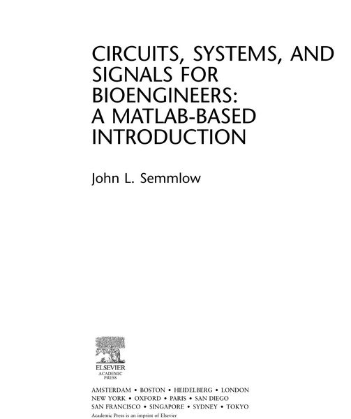 Produktbild: Circuits, Signals, and Systems for Bioengineers