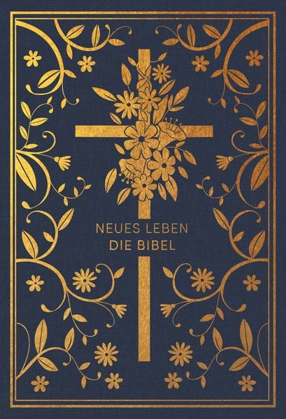 Neues Leben. Die Bibel - Golden Grace Edition, Marineblau