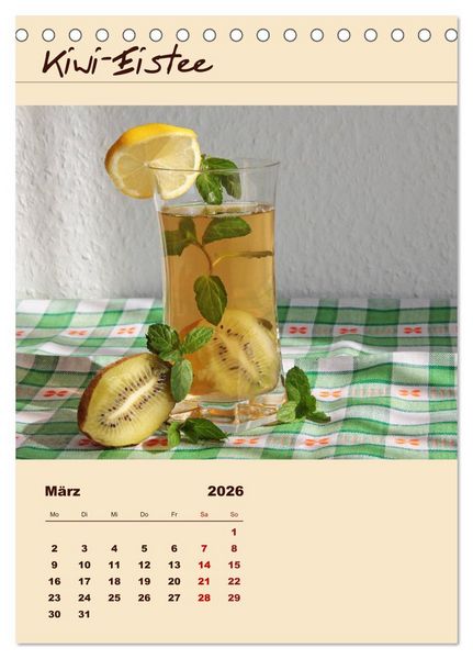 Produktbild: Erfrischender Eistee - Rezeptideen (Tischkalender 2026 DIN A5 hoch), CALVENDO Monatskalender