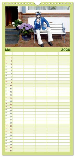 Produktbild: Familienplaner 2026 - T&ouml;werland Juist mit 5 Spalten (Wandkalender, 21 x 45 cm) CALVENDO