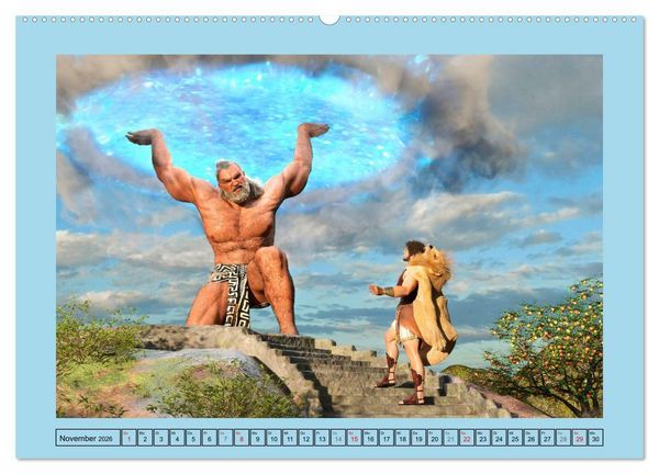 Produktbild: Die zw&ouml;lf Aufgaben des Herkules (hochwertiger Premium Wandkalender 2026 DIN A2 quer), Kunstdruck in Hochglanz