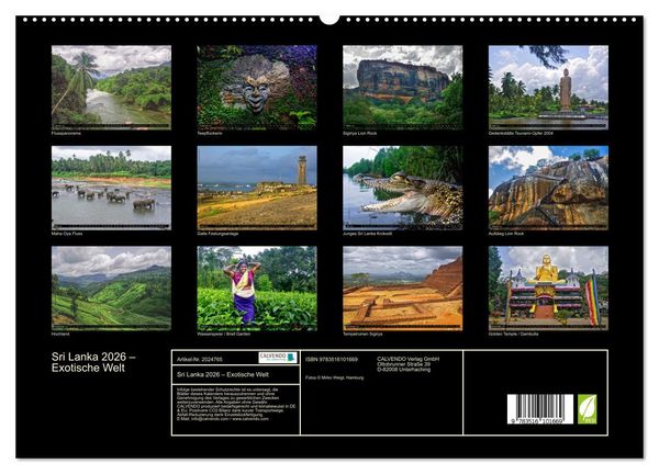 Produktbild: Sri Lanka 2026 &ndash; Exotische Welt (hochwertiger Premium Wandkalender 2026 DIN A2 quer), Kunstdruck in Hochglanz