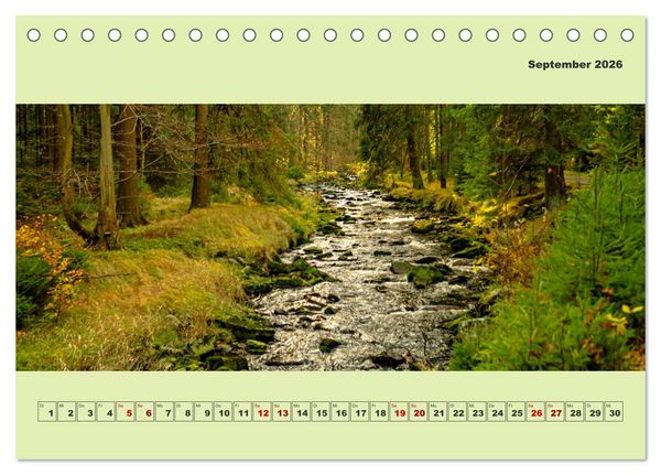 Produktbild: Die schwarze Pockau im Herbstgewand (Tischkalender 2026 DIN A5 quer), CALVENDO Monatskalender