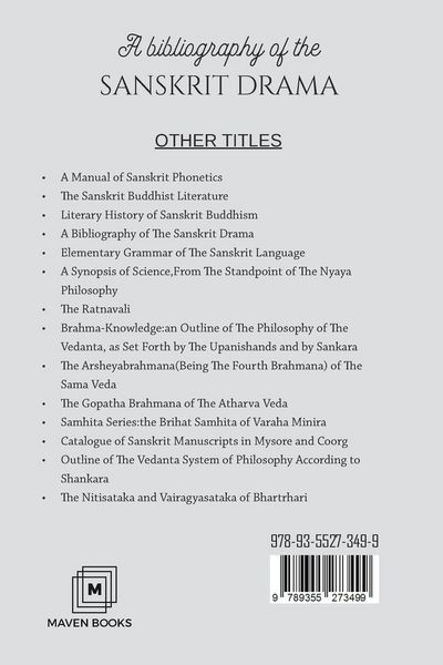 Produktbild: A Bibliography Of The Sanskrit Drama