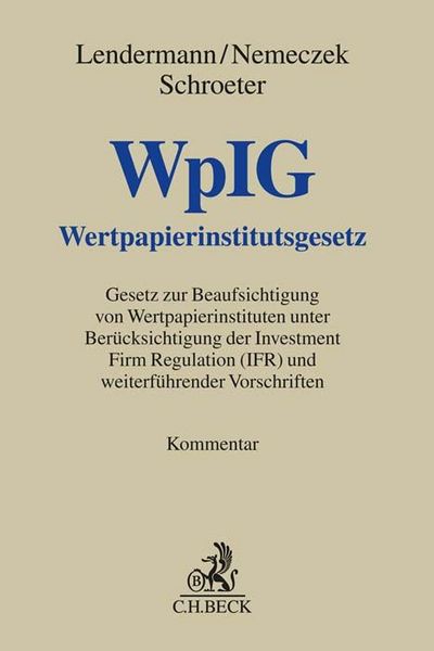 Produktbild: Wertpapierinstitutsgesetz. WpIG