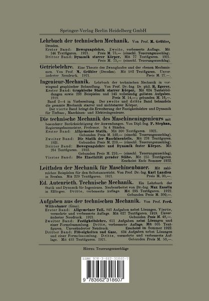 Produktbild: Lehrbuch der Technischen Mechanik