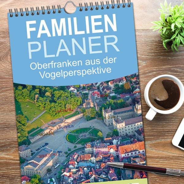 Produktbild: Familienplaner 2026 - Oberfranken aus der Vogelperspektive mit 5 Spalten (Wandkalender, 21 x 45 cm) CALVENDO
