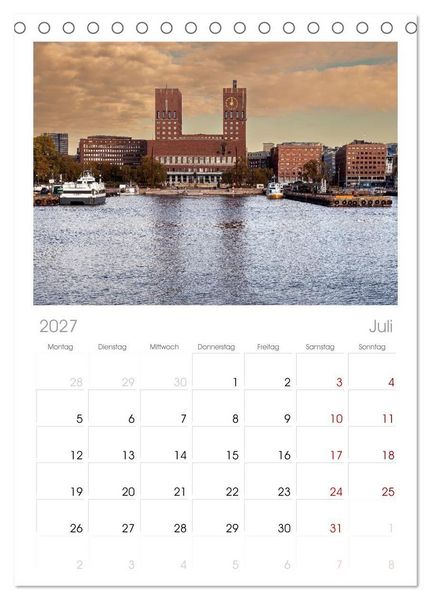 Produktbild: Tischplaner 2027 - Oslo mit dem Oslofjord (A5 Tischkalender zum Aufstellen) CALVENDO