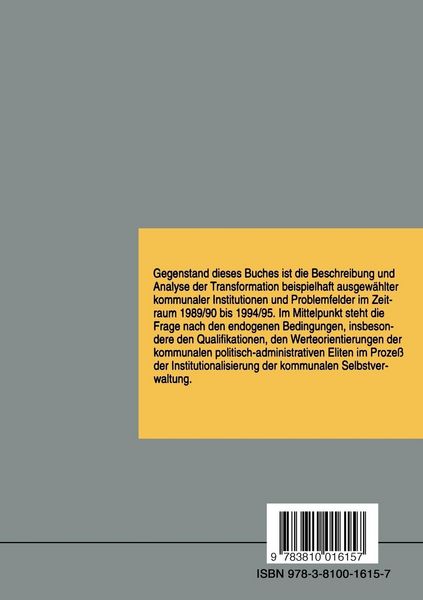 Produktbild: Kommunaler Institutionenwandel