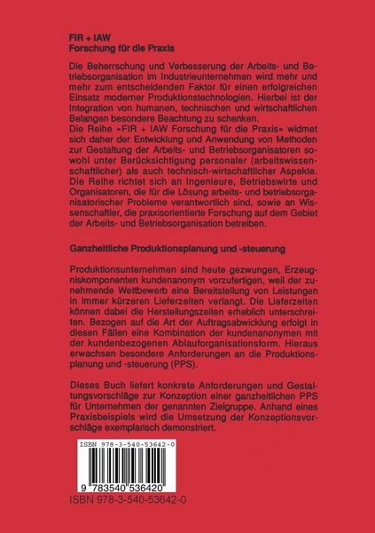 Produktbild: Ganzheitliche Produktionsplanung und -steuerung
