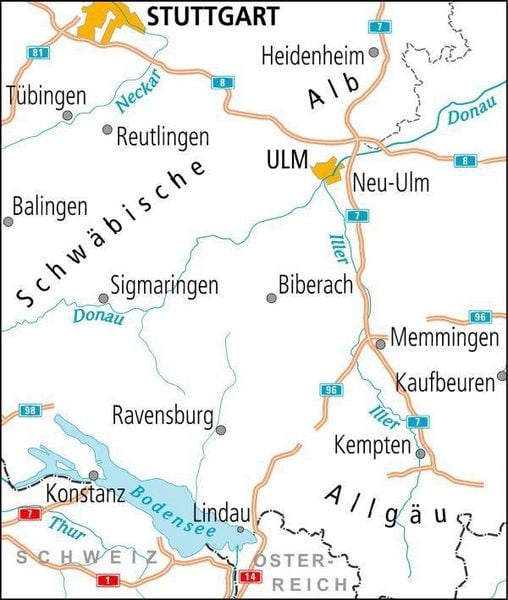 Produktbild: BVA ADFC Radtourenkarte Bodensee Schw&auml;bische Alb 1:150.000