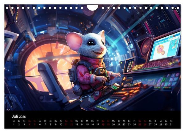 Produktbild: M&auml;use im All (Wandkalender 2026 DIN A4 quer), CALVENDO Monatskalender