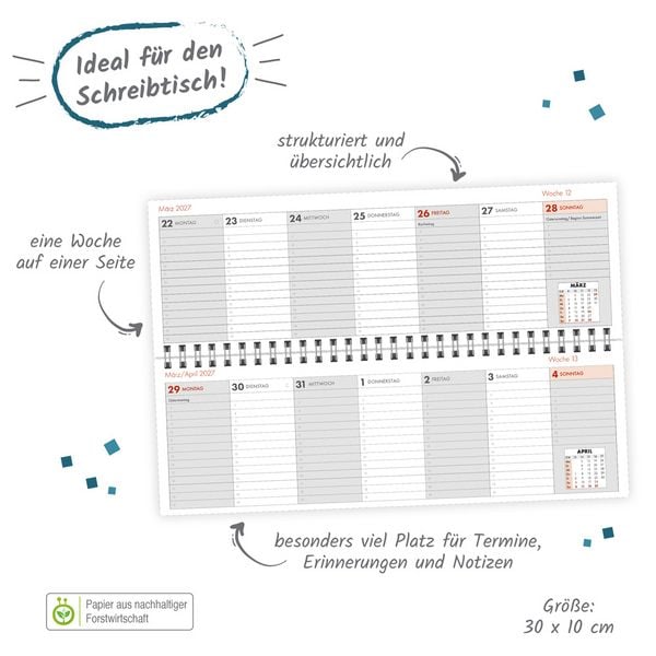 Produktbild: TR&Ouml;TSCH - Schreibtischquerkalender 1 2027