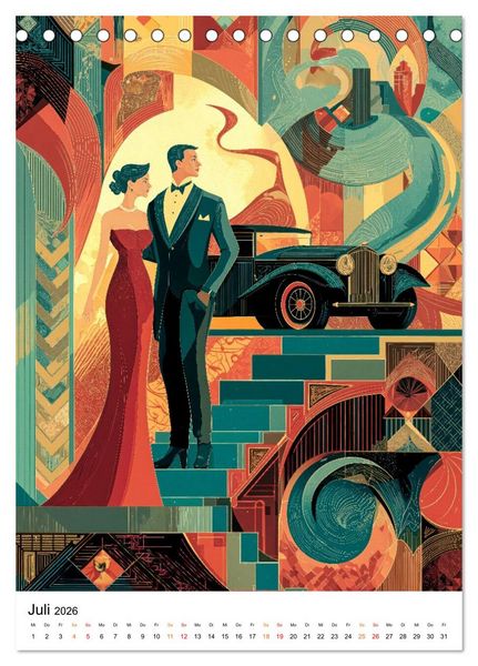 Produktbild: Art Deco - Glamour, Geometrie und Goldstaub (Tischkalender 2026 DIN A5 hoch), CALVENDO Monatskalender