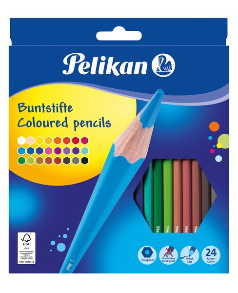 Produktbild: Pelikan Buntstifte sechseckig, 24er Set