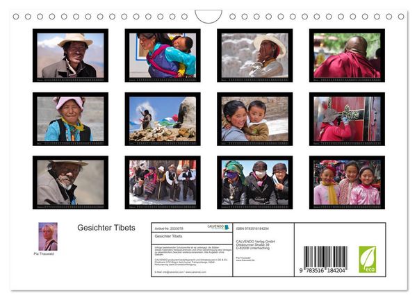 Produktbild: Gesichter Tibets (Wandkalender 2026 DIN A4 quer), CALVENDO Monatskalender