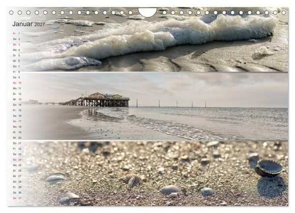 Produktbild: K&uuml;stenstreifen an der Nordsee (Wandkalender 2027 DIN A4 quer), CALVENDO Monatskalender