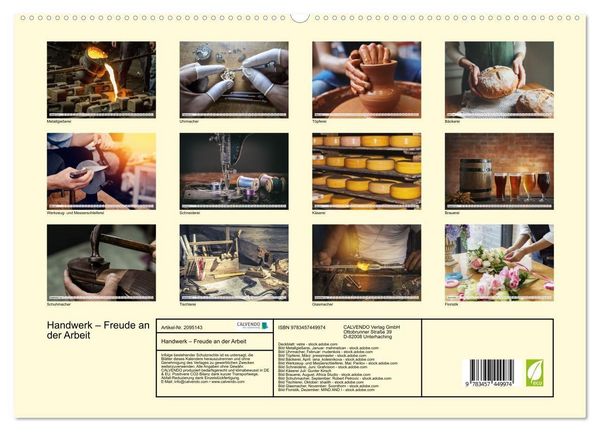 Produktbild: Handwerk &ndash; Freude an der Arbeit (hochwertiger Premium Wandkalender 2026 DIN A2 quer), Kunstdruck in Hochglanz