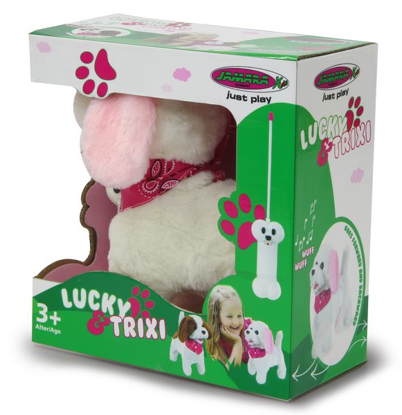 Produktbild: Jamara - RC Pl&uuml;schhund Trixi, 27 MHz, Weiss/Rosa