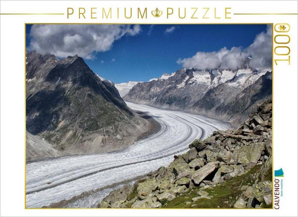 CALVENDO Puzzle Aletsch-Gletscher | 1000 Teile Lege-Größe 64x48cm Foto-Puzzle für glückliche Stunden