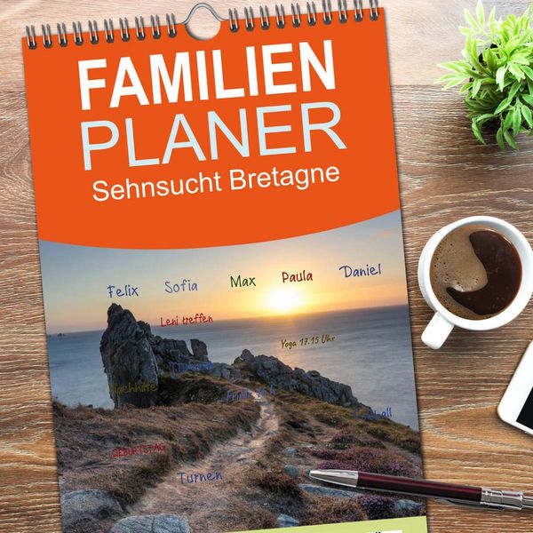Produktbild: Familienplaner 2026 - Sehnsucht Bretagne mit 5 Spalten (Wandkalender, 21 x 45 cm) CALVENDO