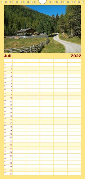 Produktbild: Familienplaner Typisch S&uuml;dtirol (Wandkalender 2022 , 21 cm x 45 cm, hoch)