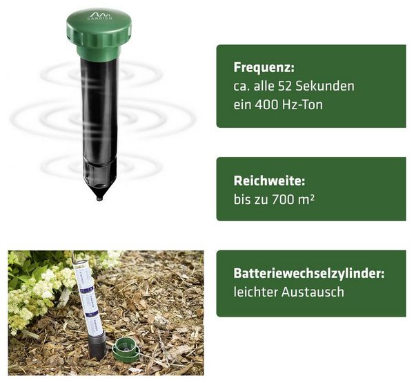 Produktbild: Gardigo Tiervertreiber Funktionsart Vibration, Solar, Abschreckung 1St.
