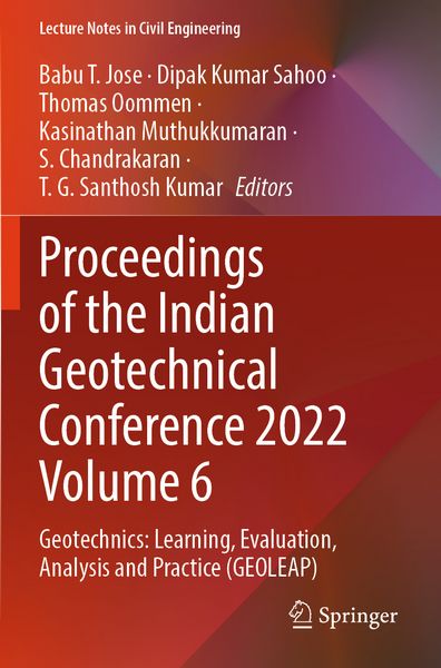 Produktbild: Proceedings of the Indian Geotechnical Conference 2022 Volume 6