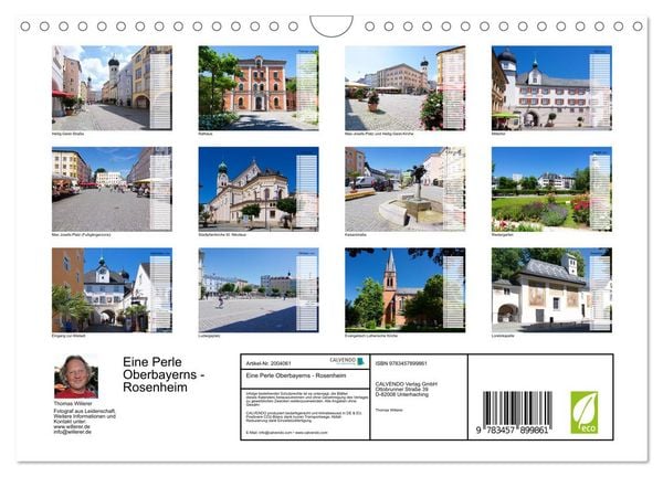 Produktbild: Eine Perle Oberbayerns - Rosenheim (Wandkalender 2026 DIN A4 quer), CALVENDO Monatskalender
