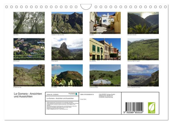 Produktbild: La Gomera - Ansichten und Aussichten (Wandkalender 2027 DIN A4 quer), CALVENDO Monatskalender