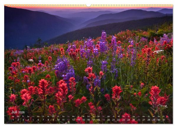 Produktbild: Land im Licht - Berge und K&uuml;sten in Oregon und Washington - von Jeremy Cram (Wandkalender 2026 DIN A2 quer), CALVENDO Monatskalender