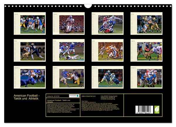 Produktbild: American Football - Taktik und Athletik (Wandkalender 2026 DIN A3 quer), CALVENDO Monatskalender