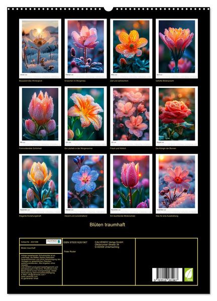 Produktbild: Bl&uuml;ten traumhaft (hochwertiger Premium Wandkalender 2026 DIN A2 hoch), Kunstdruck in Hochglanz