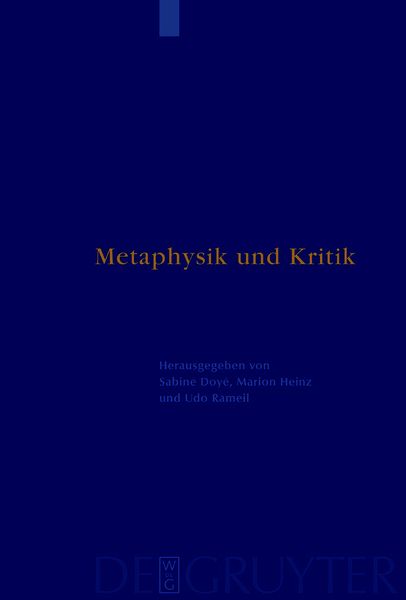 Produktbild: Metaphysik und Kritik