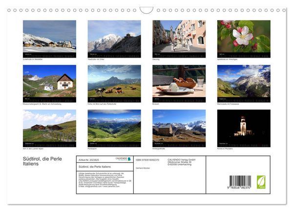 Produktbild: S&uuml;dtirol, die Perle Italiens (Wandkalender 2026 DIN A3 quer), CALVENDO Monatskalender