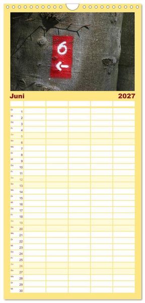 Produktbild: Familienplaner 2027 - Alles in Rot mit 5 Spalten (Wandkalender, 21 x 45 cm) CALVENDO