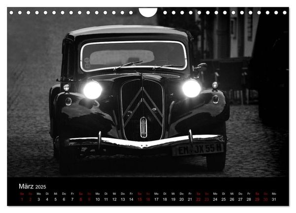 Produktbild: Citro&euml;n 11 CV Traction Avant in schwarzweiss (Wandkalender 2025 DIN A4 quer), CALVENDO Monatskalender